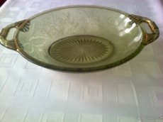 Secese skleněný podnos. - 2