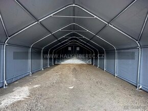 Hala 6.1 x 9.15 x 3.66 m, PVC 750 g/m2 šedá, rovné boky - 2