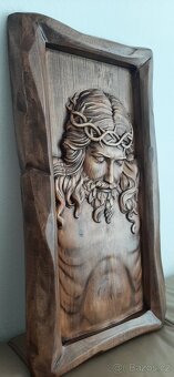 Drevený obraz Ježiš Kristus 65×34cm hr.4cm - 2