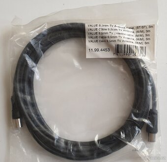 nový TV anténní kabel(ST-ST) 3m - 2