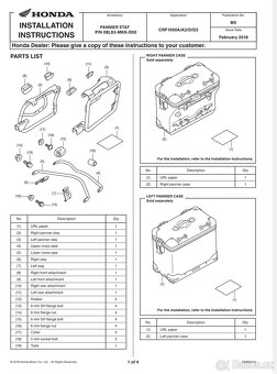 Boční Kufry originální Honda CRF 1000 2016-2020 - 2