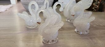 Porcelánové skleněné labutě 5+1 - 2