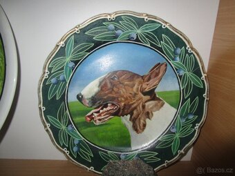 bullterier-ručně malovaný talíř-olejomalba - 2