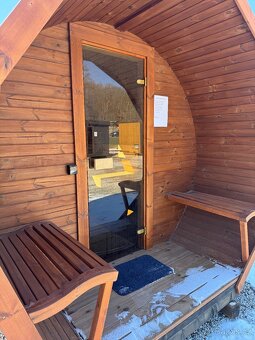 Zahradní sudová sauna 3M thermo s terasou - 2