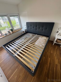 Čalouněná postel IKEA IDANÄS, 180x200 cm, tmavě šedá - 2