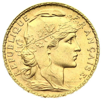 Zlatá mince r. 1912 Francie - 2