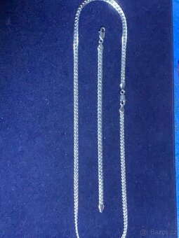 Ag náramek+řetízek - 2