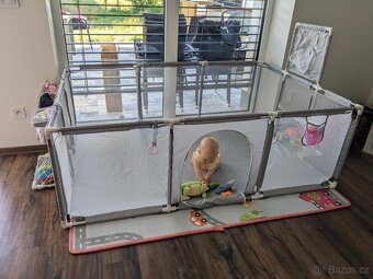 Nová ohrádka s brankami pro děti - šedá - 2