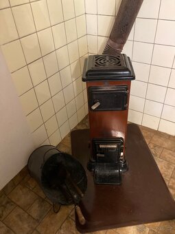 Retro - Litinová kamínka/vařič a uhlák - 2