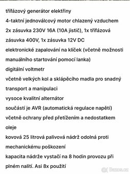 Elektrocentrála Hecht GG 8000, v záruce - 2