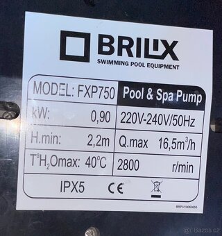 Prodám bazénové čerpadlo Brilix FXP750 - 2