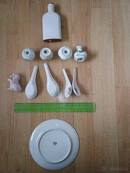 Sběratelský porcelán a keramika lžíce solnička talířek... - 2