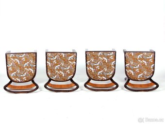 Jídelní set, 6x zrenovované židle TON, noivé čalounění. - 2