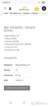 Prodam B&C 15 plb - 2