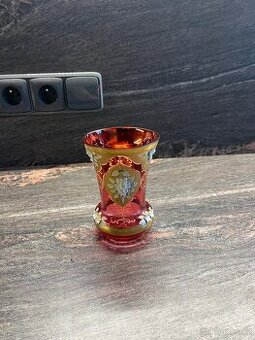 Červená skleněná váza asi Egermann - 2