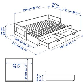 Rozkládací postel + matrace - 2
