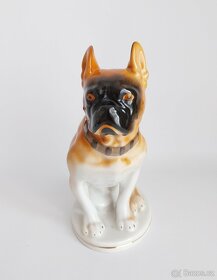 Starožitná porcelánová figura buldočka - Lomonosov Petrohrad - 2