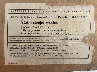 Školní plakát "Traktorová stanice", V. Junek,1950 - 2