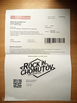 Rock in Chomutov 2025 lístek - 2