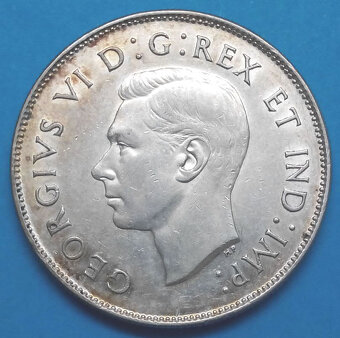 Stříbrná mince Kanada král Jiří VI. - 2