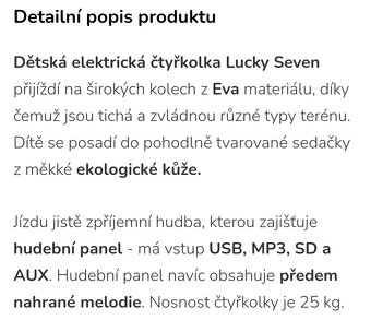 Dětská elektrická čtyřkolka pro děti 3-5 let - 2