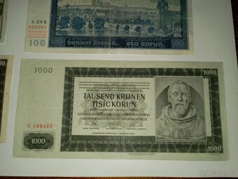 BANKOVKY 40. LÉTA PROTEKTORÁT, 1-1000 K, VŠE NEPERFOROVANÉ - 2