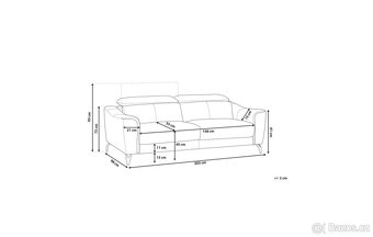 Kožená pohovka – jako nová, moderní design, 203 cm –pod 5000 - 2