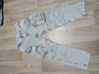 Baggy jeans bílá/černá - 2
