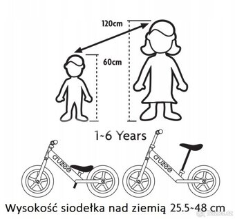 Odrážedlo CRUZEE 12" Černá kola Fialová - 2