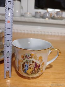 Porcelánové šapo s podšálkem, listr-gold - 2