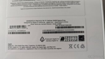 NOVÝ, ZÁRUKA - Apple iPad Mini WiFi Cellular 2021, 256GB - 2