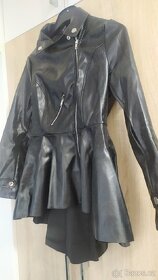 Asymetrická kožená bunda křivák - 2