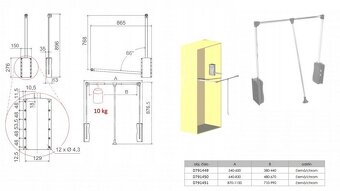 Věšák sklopný LEVEL do šatní skříně - 2