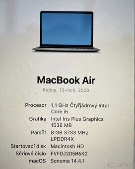 MacBook Air 13, Core i5 512GB SSD 8GB RAM, space grey 2020 - 2
