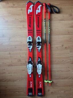 Lyže + vázání + hůlky Nordica vel. 120 - 2