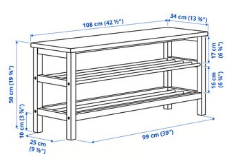 Lavice s botníkem, černá, 108x34x50 cm - 2