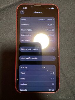 Apple Iphone 14 red v záruce - 2