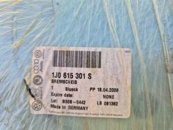 brzdový kotouč Škoda Fabia,RS ,Octavia 1J0615301S,1J0615301R - 2