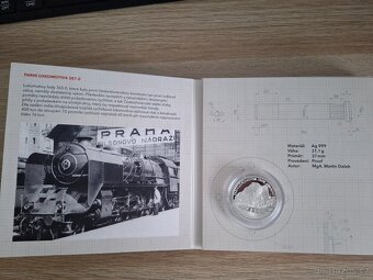 Stříbrná mince Na kolech - Parní Lokomotiva 387.0 - 2