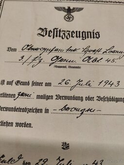 Dekret o udělení Odznaku za zranění v černé barvě, Wehrmacht - 2