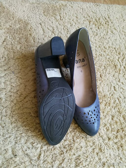 modré kožené lodičky - 2