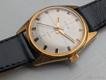 HODINKY PRIM 17 JEWELS - ZLACENÉ.- TOP STAV - 2
