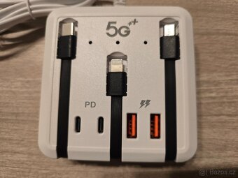 120W nabíječka do zásuvky USB3 + USB-C porty + kabely - 2