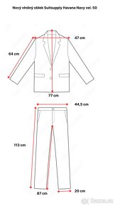 Nový vlněný oblek Suitsupply Havana Navy vel. 50 - 2