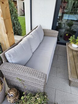 Ratanova sedací souprava s polstry - 2