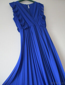 Dámské šaty midi plisované modré Numoco XL 42 - 2