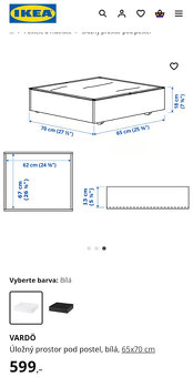 Úložný prostor pod postel IKEA VARDÖ - s kolečky - 2