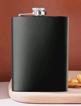 Nová kapesní placatice-placatka na alkohol 8oz (237ml)-černá - 2