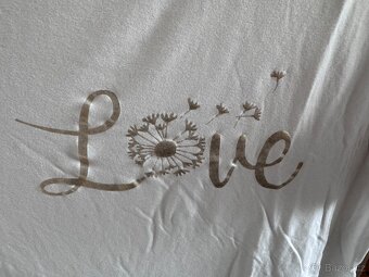 Bílé tričko se zlatým potiskem - vel. 48 - 2