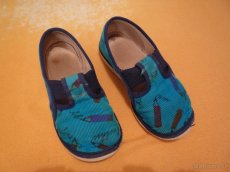 Dětské modré manšestrové bačkůrky, 16,5 cm - 2